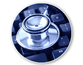 stethoscope on a keyboard